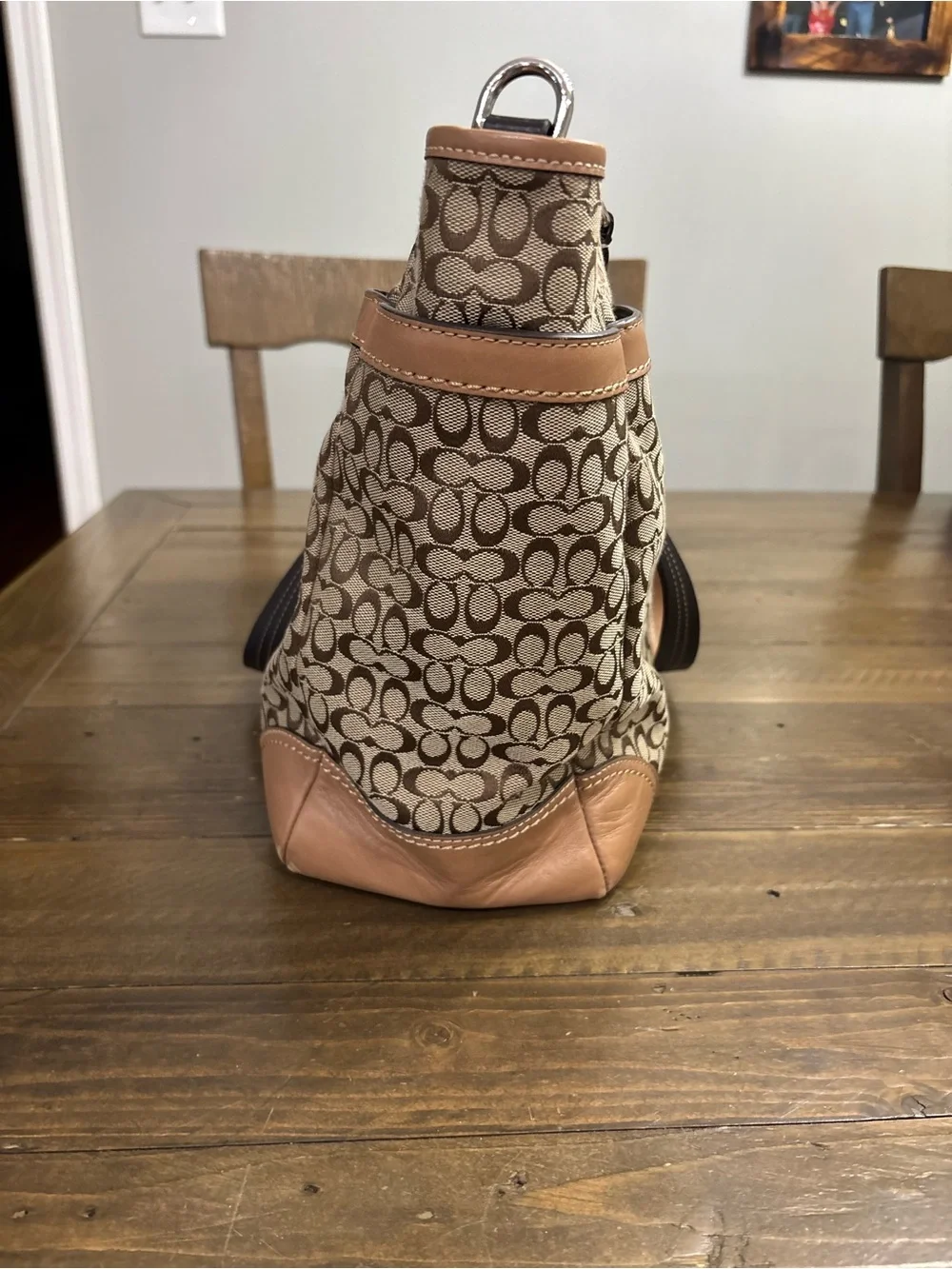 Coach Khaki Canvas Diaper Bag in Signature C Monogram